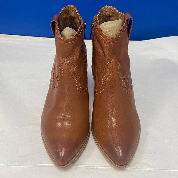Frye Women's Reina Cognac Leather Western Ankle Bootie, size 6M - Picture 2 of 5
